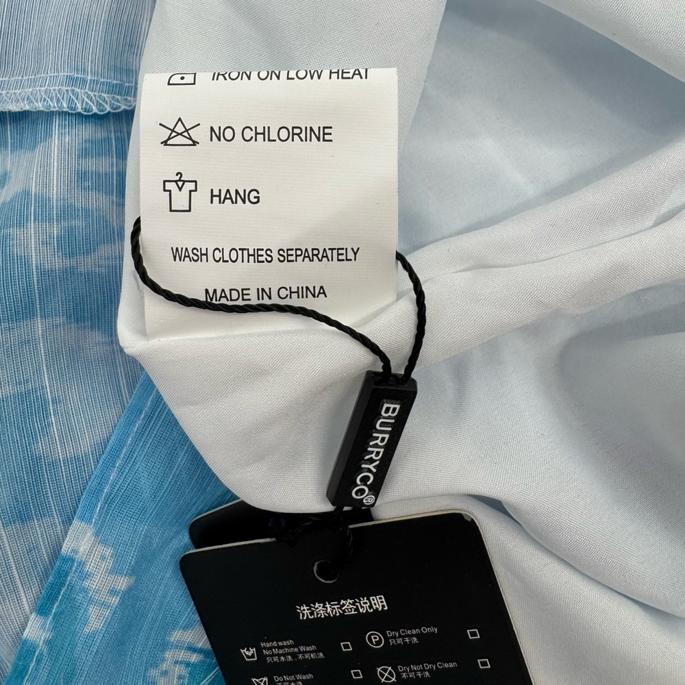 Burryco Tiered Maxi Dress Blue Size 6 NWT Boho Flowy Cocktail Wedding Romantic - Picture 8 of 9